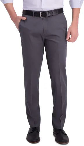 Vista 7 de Haggar - Pantalón para hombre, color caqui, sin necesidad de planchado, ajuste recto, parte delantera plana