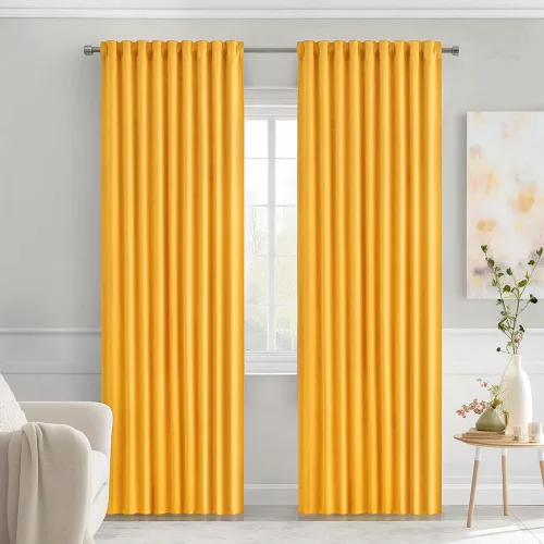 Vista 10 de MIULEE Cortinas opacas con pestaña trasera de 63 pulgadas de largo, juego de 2 paneles para sala de estar, dormitorio, privacidad, bolsillo