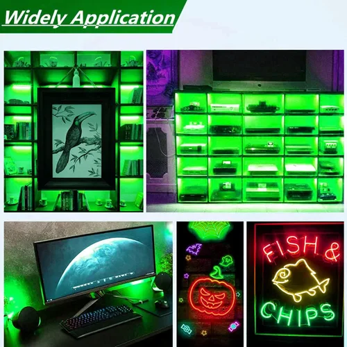 Vista 2 de Ourbest Panel de luz de hoja EL 2 piezas - Máscara cortable electroluminiscente de papel para ojos, iluminación DIY, cosplay, decoración de fiesta