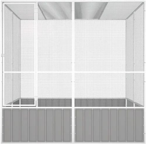 Vista 4 de vidaXL Jaula para pájaros gris 84.1"x85.6"x83.3" acero galvanizado
