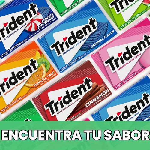 Vista 9 de Trident Chicle de menta verde sin azúcar, a granel, 24 paquetes de 14 piezas (336 piezas en total)