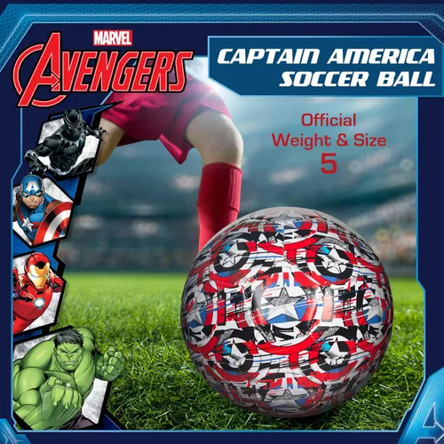 Vista 2 de Captain America Kids Soccer Ball Size 5, Officially Licensed Futbol for Boys and Girls Youth Soccer Players