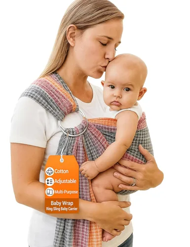 Vista 21 de Transportador de bebé con eslinga anillo soporte para cadera para bebés y niños pequeños, Autumn Carrier for Newborns Infants Toddlers, Adjustable