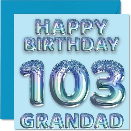 Vista 131 de Stuff4 Tarjeta de primer cumpleaños para niños, globo de fiesta con purpurina azul, tarjetas de feliz cumpleaños para niño de 1 año, nieto, hijo, 57