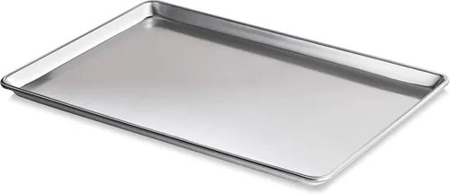 Vista 2 de New Star Foodservice Bandeja de aluminio resistente calibre 16, 18 x 26 x 1 pulgadas, paquete de 12