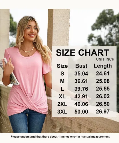 Vista 5 de Blusa casual de verano 2024 para mujer, blusa de manga corta