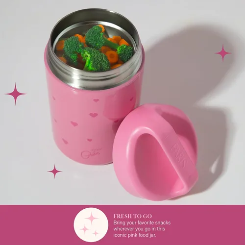 Vista 4 de Paris Hilton Tarro de alimentos de acero inoxidable, recipiente de almacenamiento de alimentos aislado al vacío de doble pared con tapa de asa