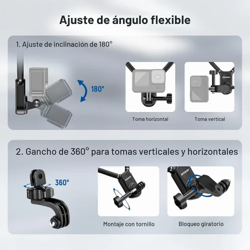 Vista 3 de NEEWER - Soporte magnético para cámara de acción, soporte magnético de liberación rápida con clip para teléfono compatible con GoPro Hero 13, 12