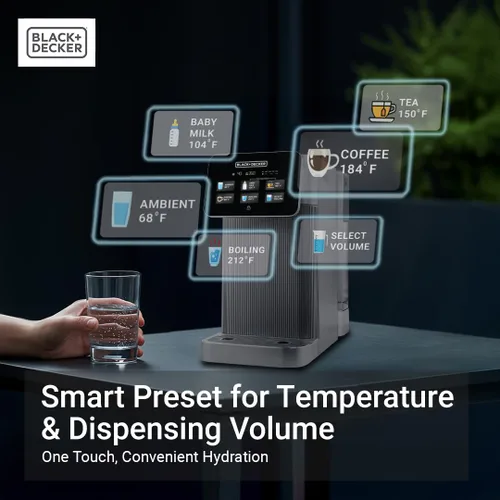 Vista 7 de BLACK+DECKER Filtro de agua RO+UV para encimera Agua caliente y ambiental Sistema de filtración de 5 etapas con remineralización Probado por