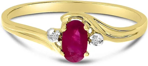 Vista 7 de Anillo de rubí y diamante en oro amarillo de 10 quilates