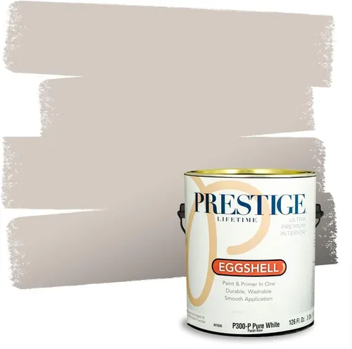 Vista 180 de PRESTIGE Pinturas Pintura Exterior e Imprimación en Uno, 1 Galón, Mate, Combinación Comparable de Sherwin Williams* Black Magic* SW6991-PCM