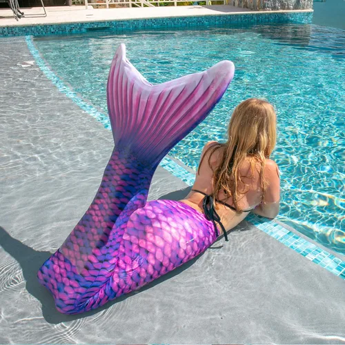 Vista 5 de Fin Fun Cola de sirena para adultos, resistentes al desgaste, sin monoaleta, tallas para adultos y adolescentes