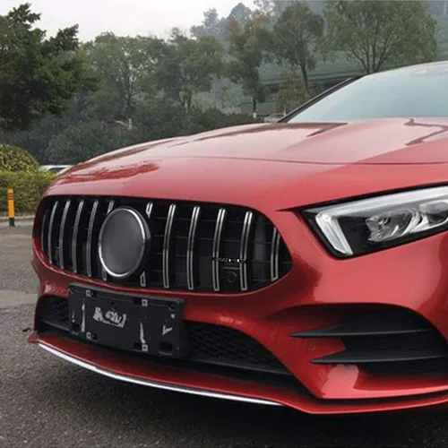 Vista 2 de YIWANG ABS AMG Reemplazo GT Sport Rejillas delanteras de malla vertical Trim para Mercedes Benz Clase A W177 A200 A180 A260 2019