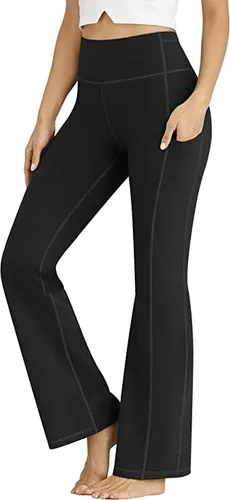 Vista 2 de IUGA Bootcut Yoga Pants for Women with Pockets High Waisted Workout Pants Tummy Control Bootleg Work Pants for Women