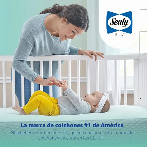 Vista 16 de Sealy Posture Perfect - Colchón impermeable de 2 etapas para cuna y colchón para cama de bebé, espuma viscoelástica híbrida y 150 bobinas de alta