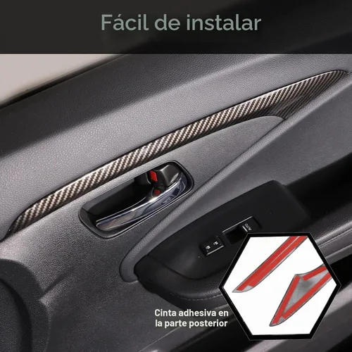 Vista 6 de 2 piezas de tira decorativa interior para puerta delantera para Honda Pilot 2016 2017 2018 2019 2020 2021 2022, protector de pegatina para panel