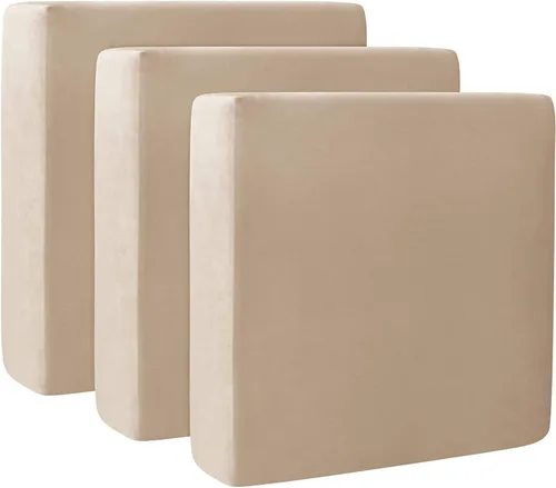 Vista 48 de Fundas de cojín de terciopelo para sofá, funda elástica para cojín de sofá suave, protector de muebles extraíble y lavable para sala de estar, Negro