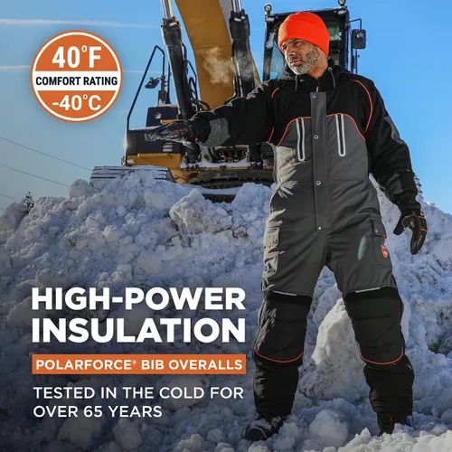 Vista 2 de RefrigiWear PolarForce - Overol de babero cálido, aislado, calificación de comodidad de -40F