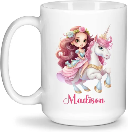 Vista 15 de Taza de café de libro de lectura de princesa personalizada, taza de té personalizada con diseño de libro, regalo personalizado para elegir el nombre