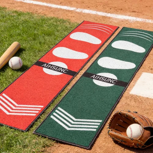 Vista 3 de Softball Pitching Mat with Strike Zone, Wear-Resistant Portable Training Mat for Batting Stance Practice, 54 x 12 Inch, Indoor & Outdoor Baseball