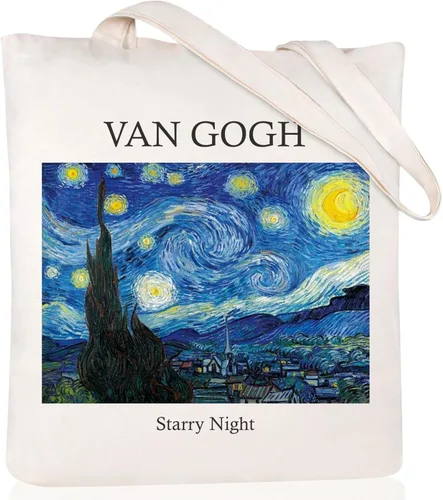 Vista 15 de Andeiltech Canvas Tote Bag Aesthetic Cute Vintage Tote Bags Book Shoulder bag Gifts Reusable Grocery Bags for Women
