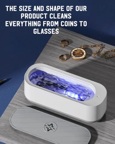 Vista 4 de Limpiador ultrasónico para gafas, gafas, retenedor, joyería, plata, pendiente, retenedor, oro, anillo de compromiso, anillo, dentaduras postizas