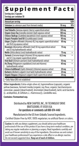 Vista 6 de New Chapter Suplemento de próstata Zyflamend con palma enana americana + aceite de semilla de calabaza + cúrcuma para la salud de la próstata