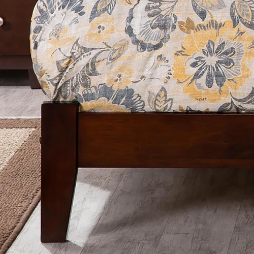 Vista 5 de AFI, Orlando - Cama de plataforma de madera de perfil bajo, color nogal Nuez