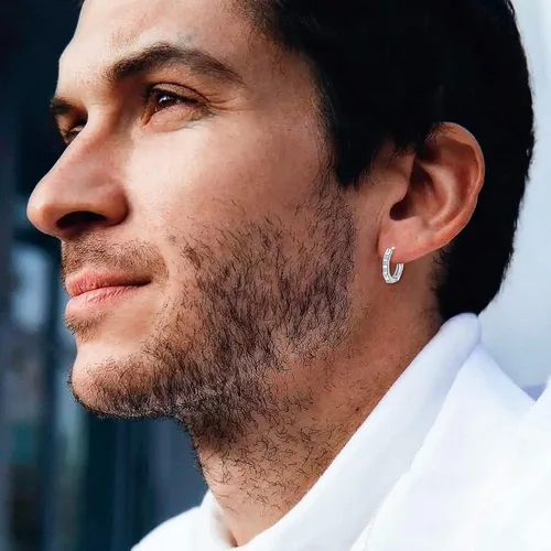 Vista 5 de Aretes de aro de plata de ley 925, delicados aretes colgantes para mujeres, hombres y niñas, regalo de joyería