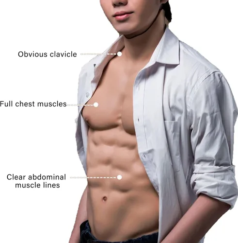 Vista 2 de Traje muscular de silicona realista para hombre, placa de pecho masculina, traje muscular suave, piel de simulación para cosplay, Halloween
