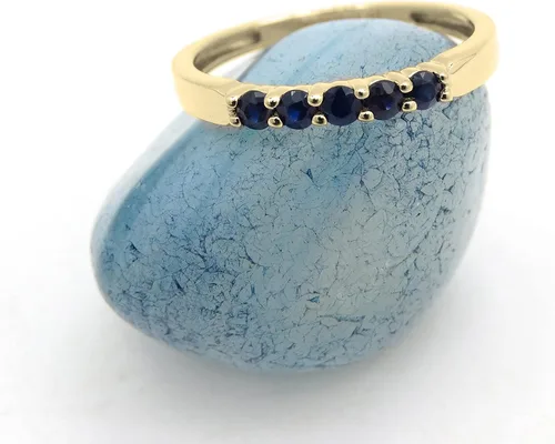 Vista 114 de Dazzlingrock Collection Anillo de boda redondo de 5 piedras preciosas o diamantes para mujer en oro macizo de 10 K/14 K/18 K