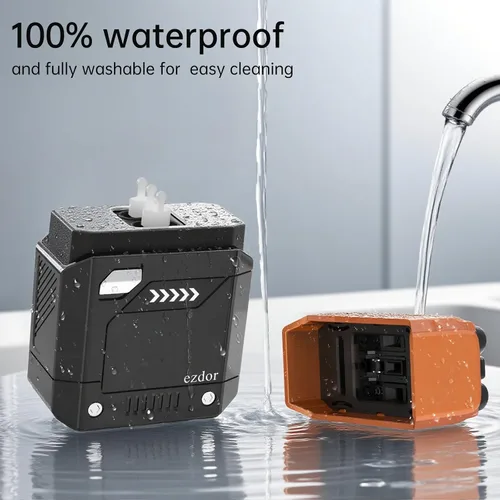 Vista 5 de Maquinilla de afeitar eléctrica para hombres, mini afeitadora de aluminio con 3 cuchillas, USB-C, recargable, impermeable, inalámbrica, con estuche