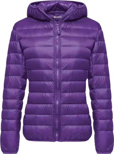 Vista 14 de Wantdo - Chaqueta de plumón corto con capucha para mujer Beige
