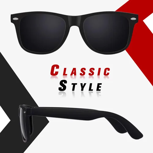 Vista 2 de Sunier SR003 - Lentes de sol polarizados para hombres y mujeres, lentes UV400, lentes retro clásicos, cuadrados, paquete de 2, SR003