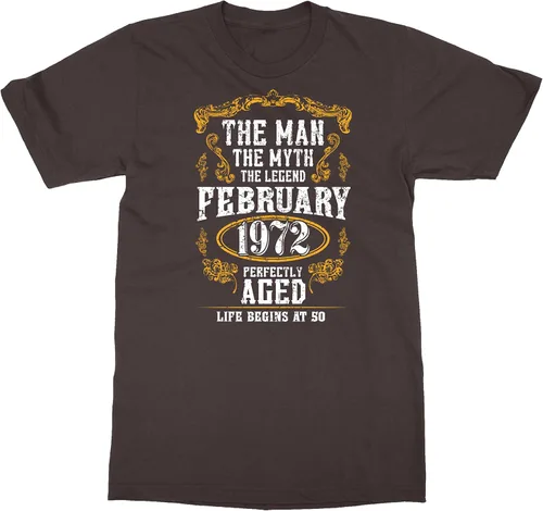 Vista 12 de Camiseta unisex con texto en inglés "Man Myth 50th Birthday" de febrero de 1972
