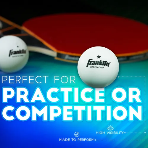 Vista 5 de Franklin Sports Pelotas de tenis de mesa - Pelotas de tenis de mesa de tamaño y peso oficial 40mm - Pelotas profesionales de una estrella - Paquetes