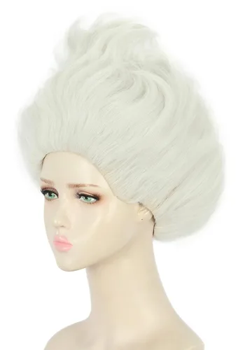 Vista 2 de yuehong Peluca corta blanca de anime con estilo resistente al calor, disfraces de Halloween y cosplay