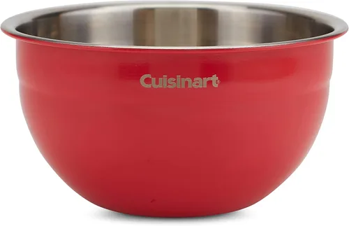 Vista 3 de Cuisinart CTG-00-SMB tazones para mezclar de acero inoxidable con tapas, juego de 3, rojo