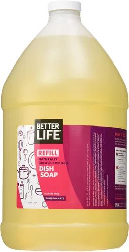 Vista 10 de Better Life Jabón para platos sin sulfato, resistente a la grasa y suave para las manos, granada, 22 onzas