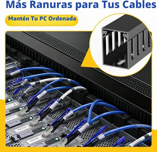 Vista 7 de Conducto de cable de canalización de cableado de ranura abierta,Pista de Negro