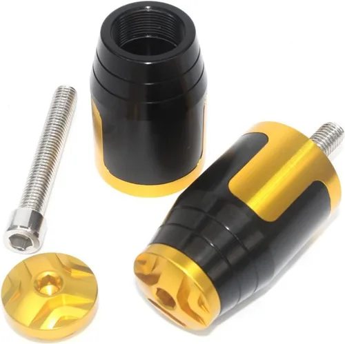 Vista 2 de Manillar de motocicleta, peso final, agarres para manillar, tapa antivibración, enchufe plateado para Suzuki Gixxer 150sf 250sf 155 accesorios Dorado