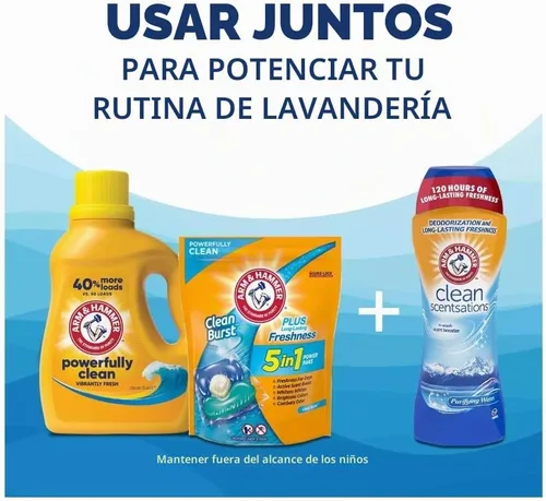 Vista 4 de Arm & Hammer, Detergente líquido Clean Burst, 50 onzas líquidas