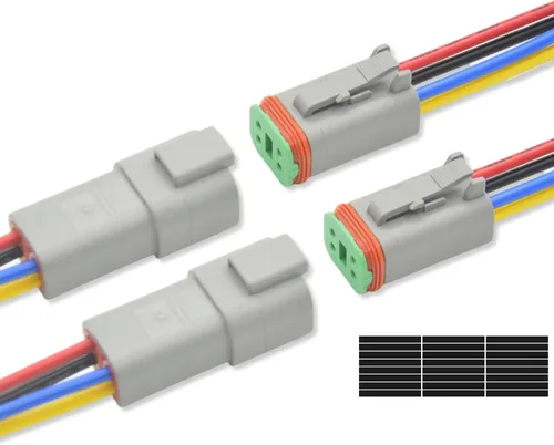 Vista 9 de DT - Kit de conectores de 2 pines, conector eléctrico impermeable de 16 AWG, macho y hembra, conectores de cable automotriz para automóvil, camión