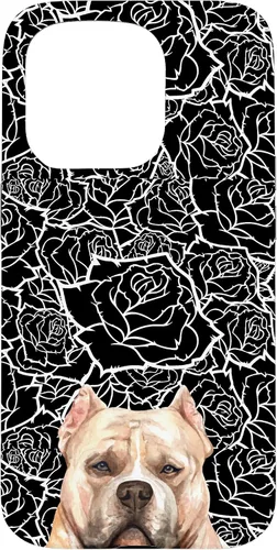 Vista 14 de American Bulldog Bully Dog Rose Flower Black White Pattern Case for iPhone 17