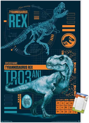 Vista 14 de Trends International Jurassic World: Fallen Kingdom - Póster de pared T-Rex, 14.725 x 22.375 pulgadas, versión enmarcada de madera de granero