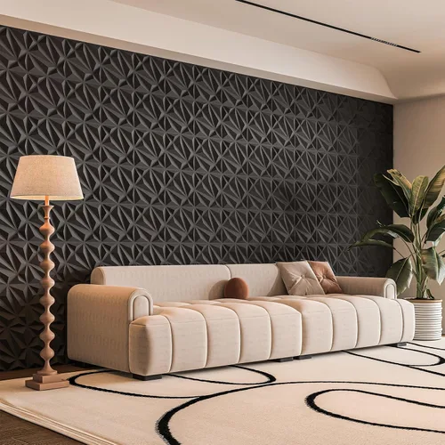 Vista 2 de Art3d Paquete de 33 Paneles de Pared 3D para Decoración de Pared Interior, Paneles de Pared de PVC con Textura de Diamante para Sala de Estar