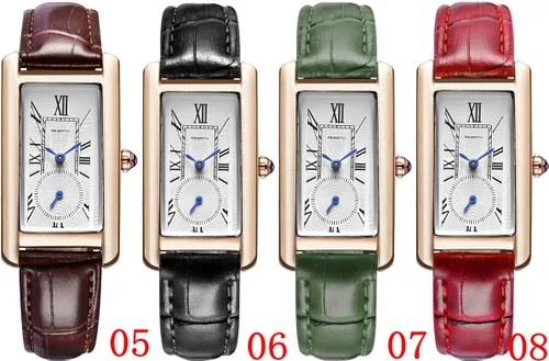 Vista 6 de carlien Reloj de cuarzo para mujer elegante reloj de vestir rectangular con correa de cuero y corona de zafiro