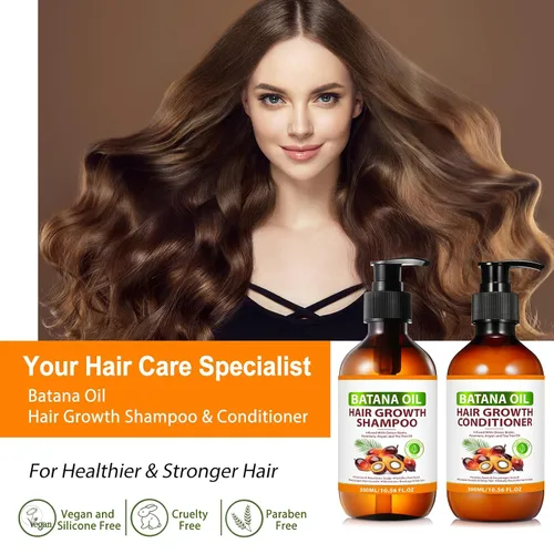 Vista 3 de Batana Oil - Juego de champú y acondicionador orgánico Batana con cebolla, romero, árbol de té de argán, productos para el cabello espesante