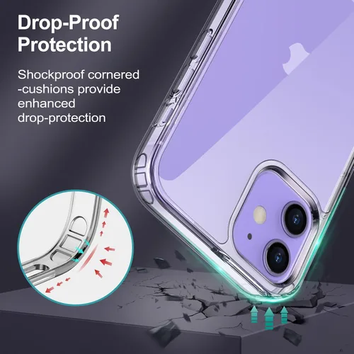 Vista 6 de JETech Funda con función atril para iPhone 12/12 Pro, transparente