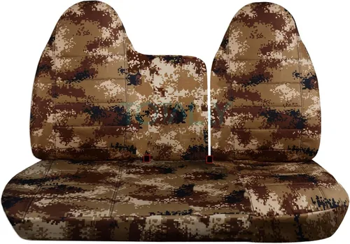 Vista 7 de Totally Covers Compatible con Ford F-150 F-250 1997-1998 Camo Fundas de asiento de camión (banco dividido delantero 40/60) sin reposabrazos/consola